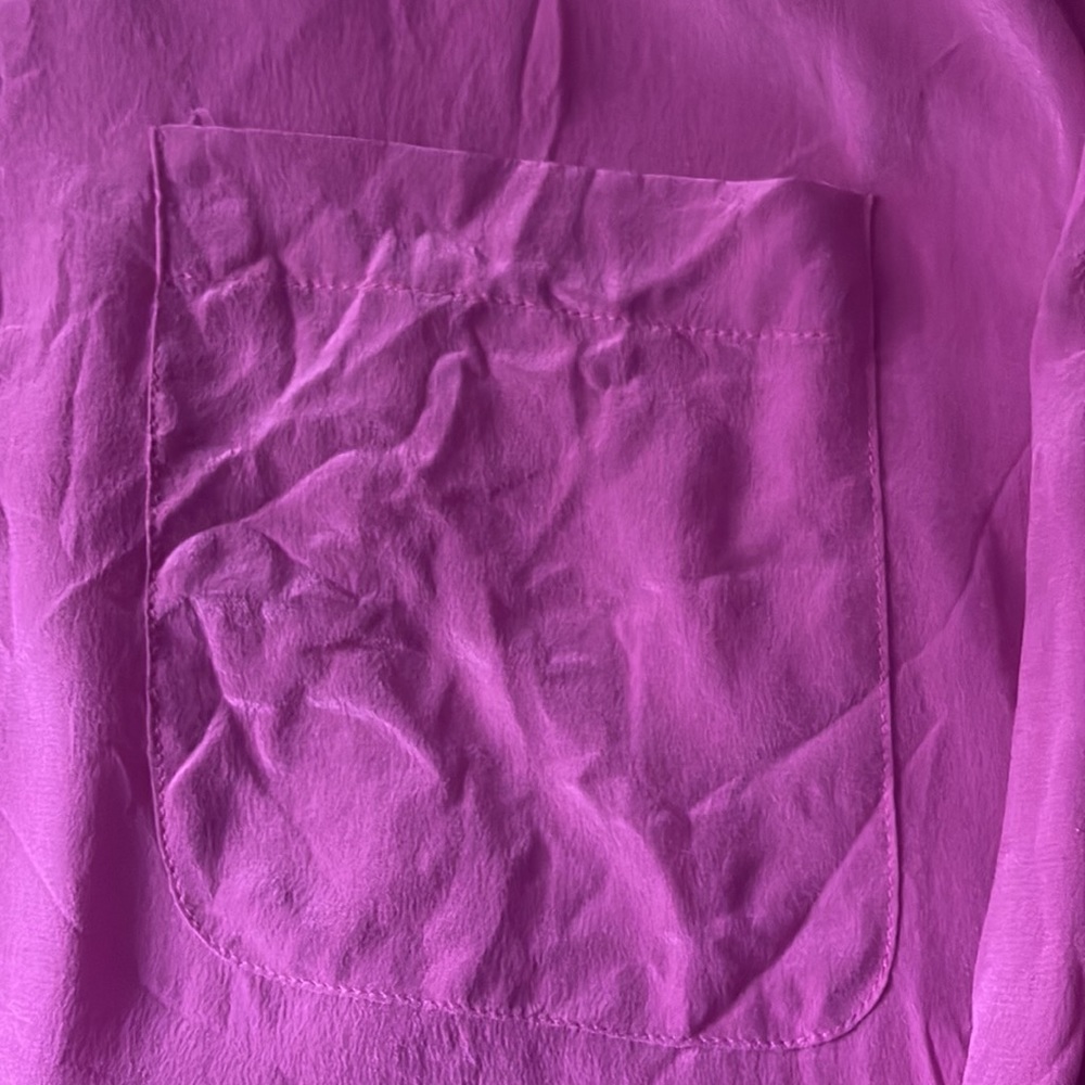 Vintage Oversized 100% Silk Button Down Shirt sz1X - Picture 4 of 9